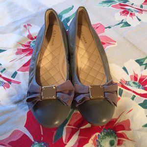 Cole Haan Womens Tali Bow Ballet Flats Size 7.5 Charcoal